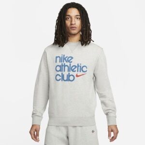 New NIKE Sportswear Club Men's French Terry Sweatshirt In Dark Grey Heather SM